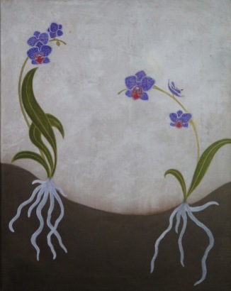 "Orchids (adder-mouthed)" - K.S.Y. Varnam 16x20 - sold